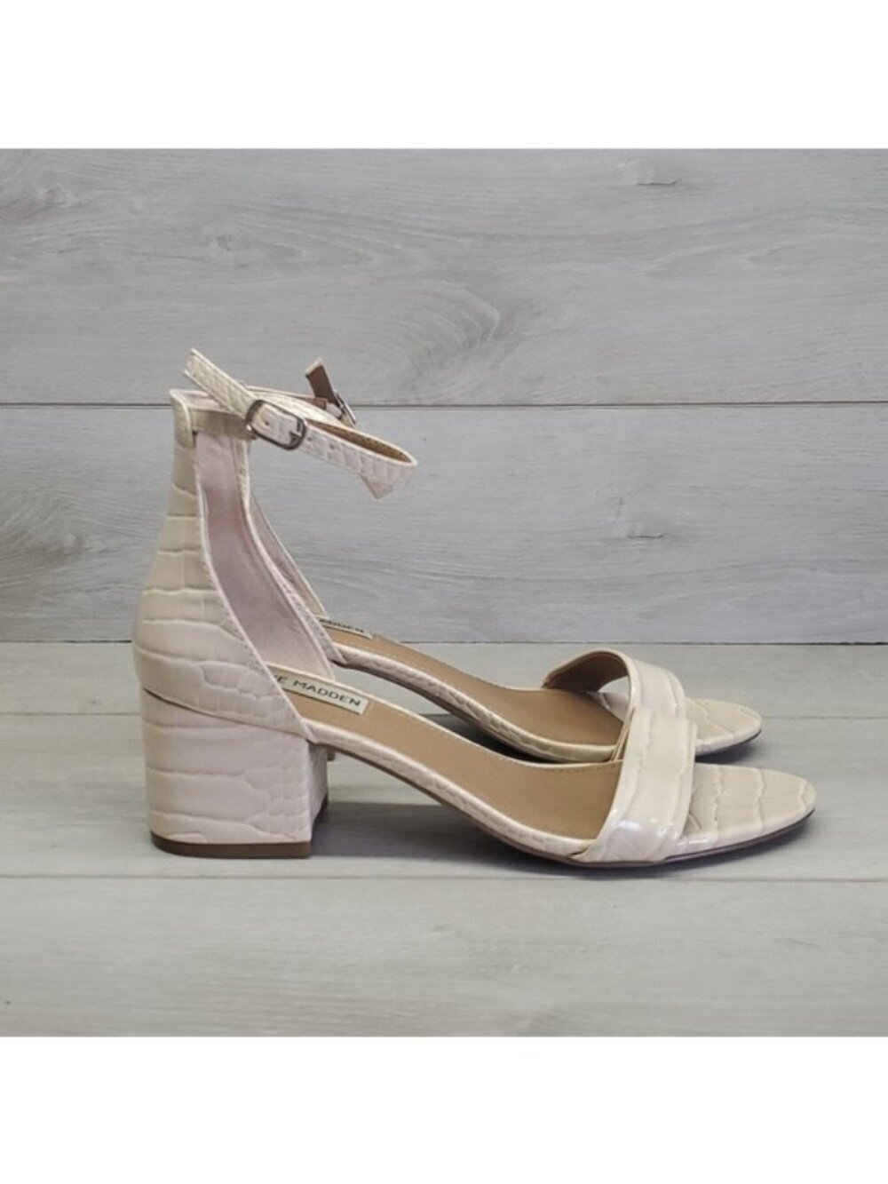 Steve Madden Women Irenee Ankle Strap Block Heels sandals shoes sz 8M